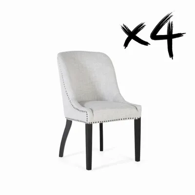 Chaises - Lot de 4 chaises en tissu gris - GINER Y COLOMER