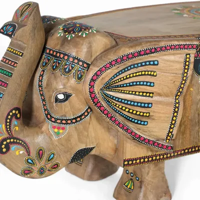 Armoires - Banc en bois de manguier peint à la main multicolore - GINER Y COLOMER