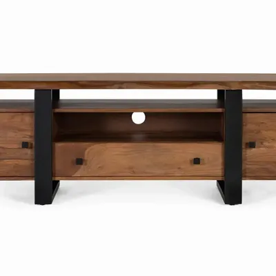 TV stands - Rosewood TV cabinet with metal legs - GINER Y COLOMER