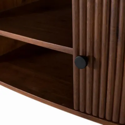 Buffets - Buffet avec 2 portes et 3 tiroirs en bois d'acacia et pieds en métal - GINER Y COLOMER