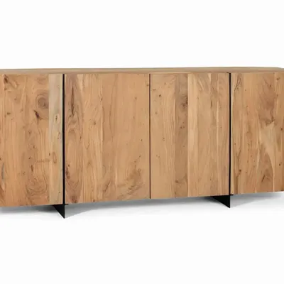 Buffets - Buffet rustique acacia et métal elegance naturelle - GINER Y COLOMER