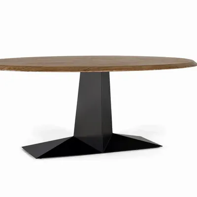 Tables Salle à Manger - Table à manger bois d'acacia naturel et fer noir 200cm - GINER Y COLOMER