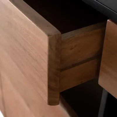 Sideboards - Natural and black acacia wood sideboard - GINER Y COLOMER