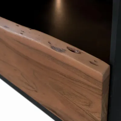 Meubles TV - Meuble TV en bois d'acacia naturel et noir - GINER Y COLOMER