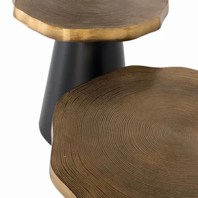 Coffee tables - Set of 2 coffee tables in metal and aged copper - GINER Y COLOMER