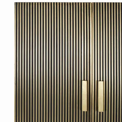 Wardrobe - 2-door wooden cabinet covered in bronze and marble top - GINER Y COLOMER