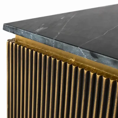 Coffee tables - Bronze-covered wooden coffee table with marble top - GINER Y COLOMER