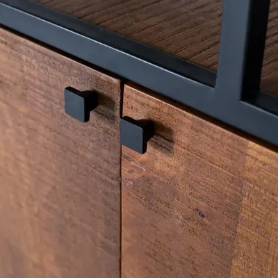 Bibliothèques - Bibliothèque avec structure en métal et bois de manguier - GINER Y COLOMER