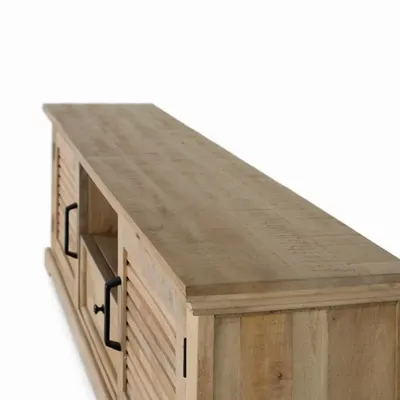 TV stands - TV cabinet with 2 doors and 1 drawer in solid mango wood - GINER Y COLOMER