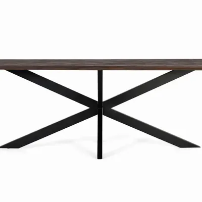 Dining Tables - Acacia wood dining table with metal legs 230 cm - GINER Y COLOMER