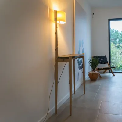 Console table - Light console with quartz wood effect top - Console me - 90cm x 30cm - C'EST BIEN FAIT