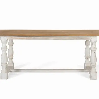 Tables Salle à Manger - Table à manger rectangulaire avec pieds tournés en blanc 200 cm - GINER Y COLOMER