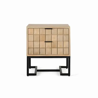 Night tables - Handmade bedside table made of mango wood with natural grain - GINER Y COLOMER