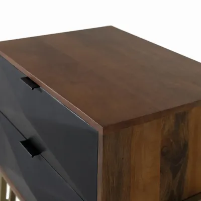 Night tables - Mango wood bedside table with drawers - GINER Y COLOMER