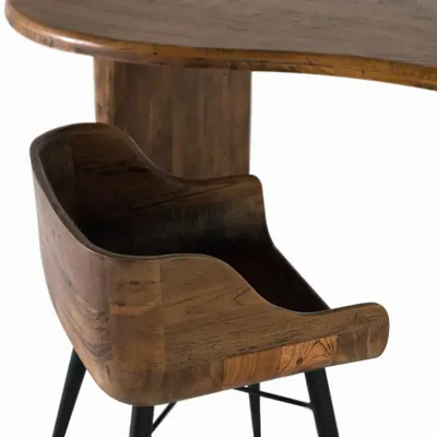 Chairs - Teak wood chair with iron legs - GINER Y COLOMER