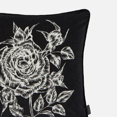 Fabric cushions - Rose Bramble Velvet Cushion Cover, 40x40cm - SHAKU