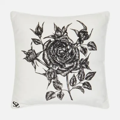 Fabric cushions - Rose Bramble Velvet Cushion Cover, 40x40cm - SHAKU