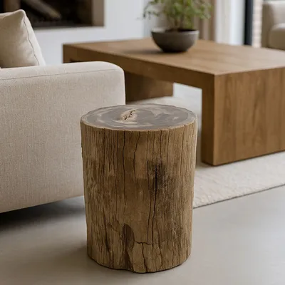 Stools - Petrified Wood side tables - XYLEIA PETRIFIED WOOD