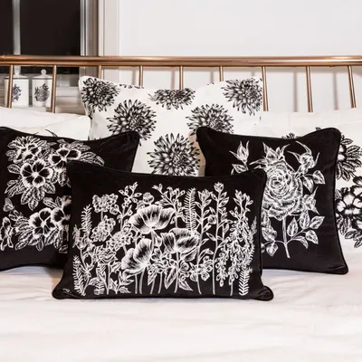 Fabric cushions - 'Meadow' Velvet Cushion Cover, 50x35cm - SHAKU
