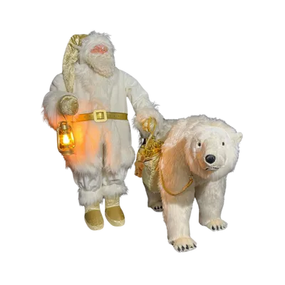 Autres décorations de Noël - Pere Noel blanc et ours polaire - ANIMATE FACTORY