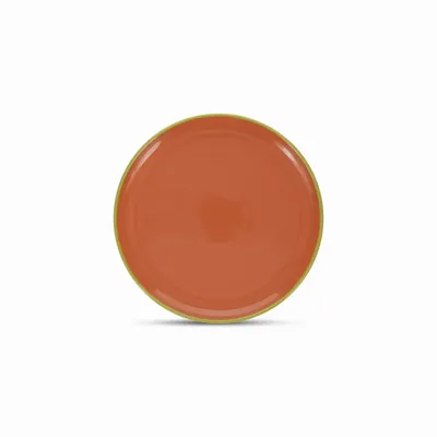 Assiettes au quotidien - Assiette plate 26xH2,5cm orange/vert Duo - ONA