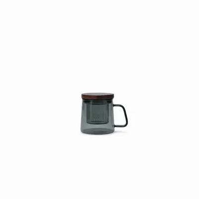 Mugs - Mug 23cl with glass filter and lid grey Luma - S|P COLLECTION