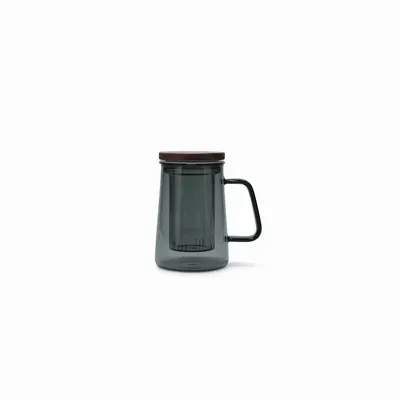 Mugs - Mug 58cl with glass filter and lid grey Luma - S|P COLLECTION