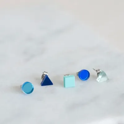 Children's apparel - Basic Mini / Best-Selling Set of 5 Upcycled Earrings - PAMELA COROMOTO