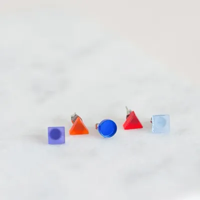Children's apparel - Basic Mini / Best-Selling Set of 5 Upcycled Earrings for all ages - PAMELA COROMOTO