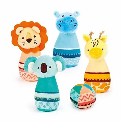 Toys - Bowling Game – Jungle Pins – Fabric - LUDI