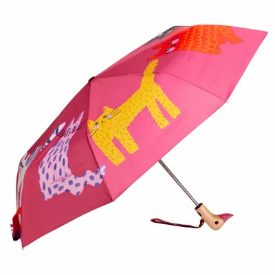 Prêt-à-porter - Fuchsia Arty Cats Eco-friendly Duck Umbrella - ORIGINAL DUCKHEAD
