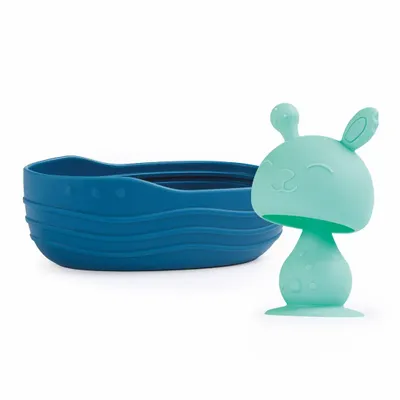 Accessoires pour bain enfants  - Bateau de Bain - Silicone - Lapin à Ventouse - LUDI