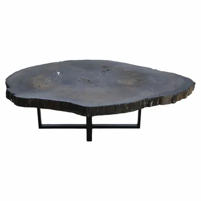Mobilier et rangements pour bureau - Tables basses en bois pétrifié noir - XYLEIA PETRIFIED WOOD