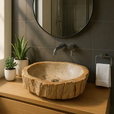 Lave-mains - Vasques en bois pétrifié - XYLEIA PETRIFIED WOOD