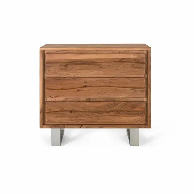 Chests of drawers - Acacia wood and metal chest of drawers - GINER Y COLOMER