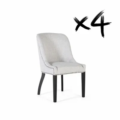 Chairs - Set of 4 gray fabric chairs - GINER Y COLOMER