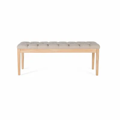 Wardrobe - Natural pine and beige fabric bench - GINER Y COLOMER