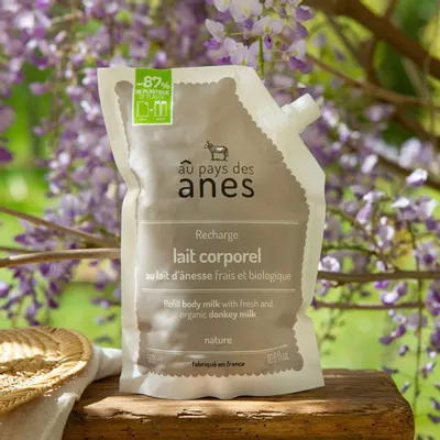 Beauty products - Fresh and organic donkey milk body lotion refill 500ml - AU PAYS DES ÂNES