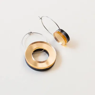 Bijoux - Boucles d'oreilles VOID - Design minimal, réversible, zéro déchet - PAMELA COROMOTO