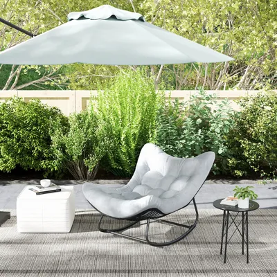 Lawn armchairs - Rocking garden chair with thick cushions - AOSOM BUSINESS