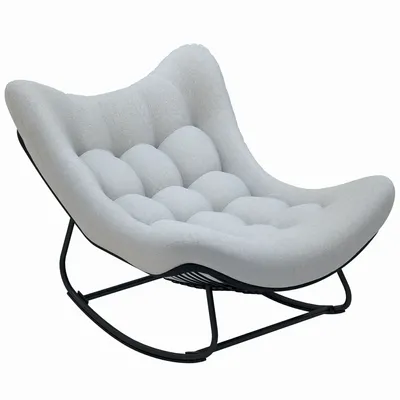 Lawn armchairs - Rocking garden chair with thick cushions - AOSOM BUSINESS