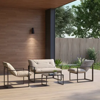 Lawn sofas - 4-seater 4-piece yachting-style garden furniture set - AOSOM BUSINESS