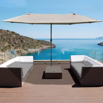 Sunshades - XXL garden parasol with steel crank and high-density polyester - AOSOM BUSINESS