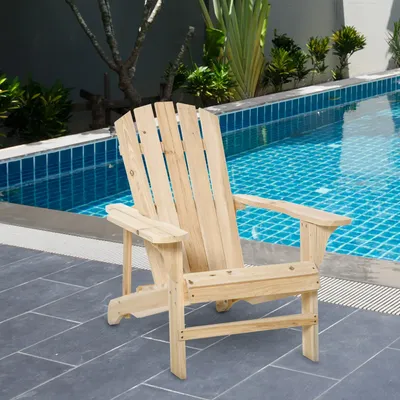 Lawn armchairs - Adirondack garden chair in solid fir wood - AOSOM BUSINESS