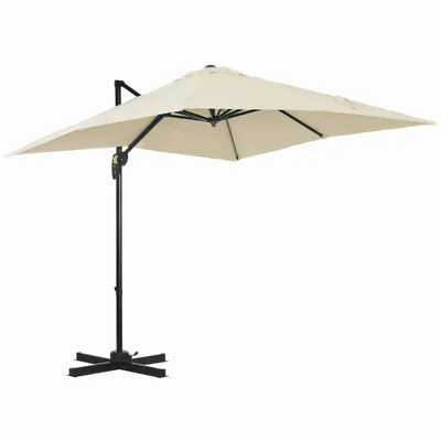 Sunshades - Square tilting offset parasol, dimensions 2.45L x 2.45W x 2.45H m - AOSOM BUSINESS