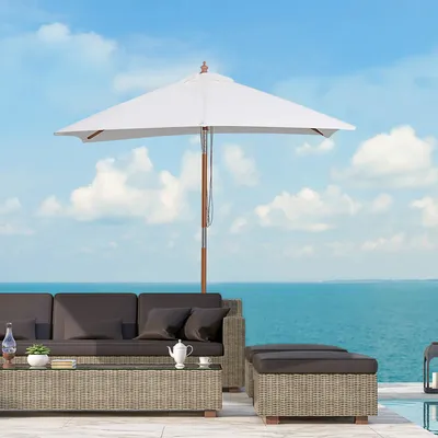 Lawn armchairs - Rectangular tilting parasol dim. 2L x 1.5W x 2.3H m - AOSOM BUSINESS