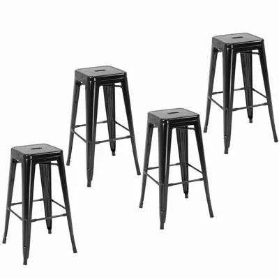 Stools - Set of 4 industrial bar stools - AOSOM BUSINESS