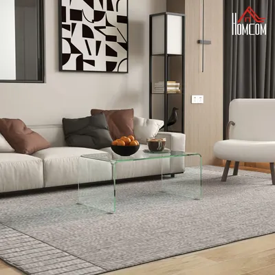 Tables basses - Table basse design contemporain verre trempé 10 mm - AOSOM BUSINESS