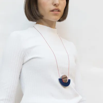 Bijoux - Blok Necklace – Reversible pendant with bold minimalist design - PAMELA COROMOTO