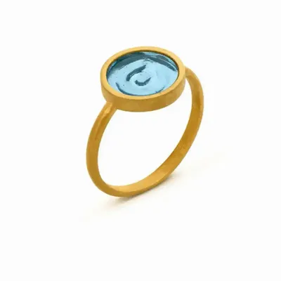 Jewelry - GOLDEN RING GAUDÍ JEWELRY CASA BATLLÓ BLUE - JOIDART